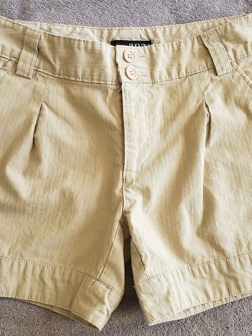 a.n.a Petite Tan Button-Front Shorts